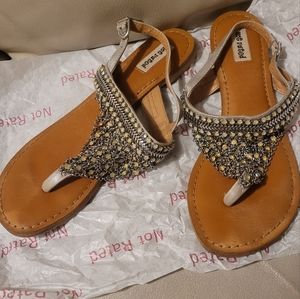 Not Rated Silver Sandals, women Size 9
